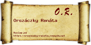 Orszáczky Renáta névjegykártya