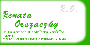 renata orszaczky business card